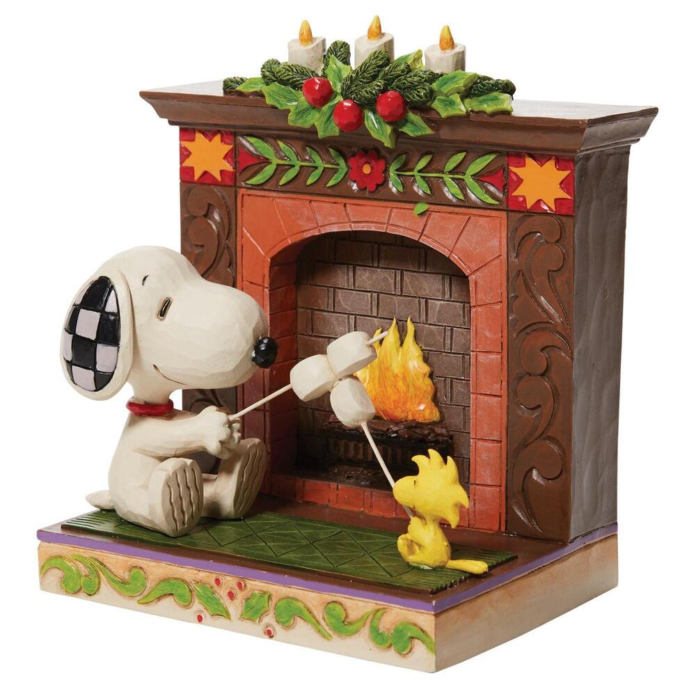 Peanuts by Jim Shore Snoopy & Woodstock at Fireplace