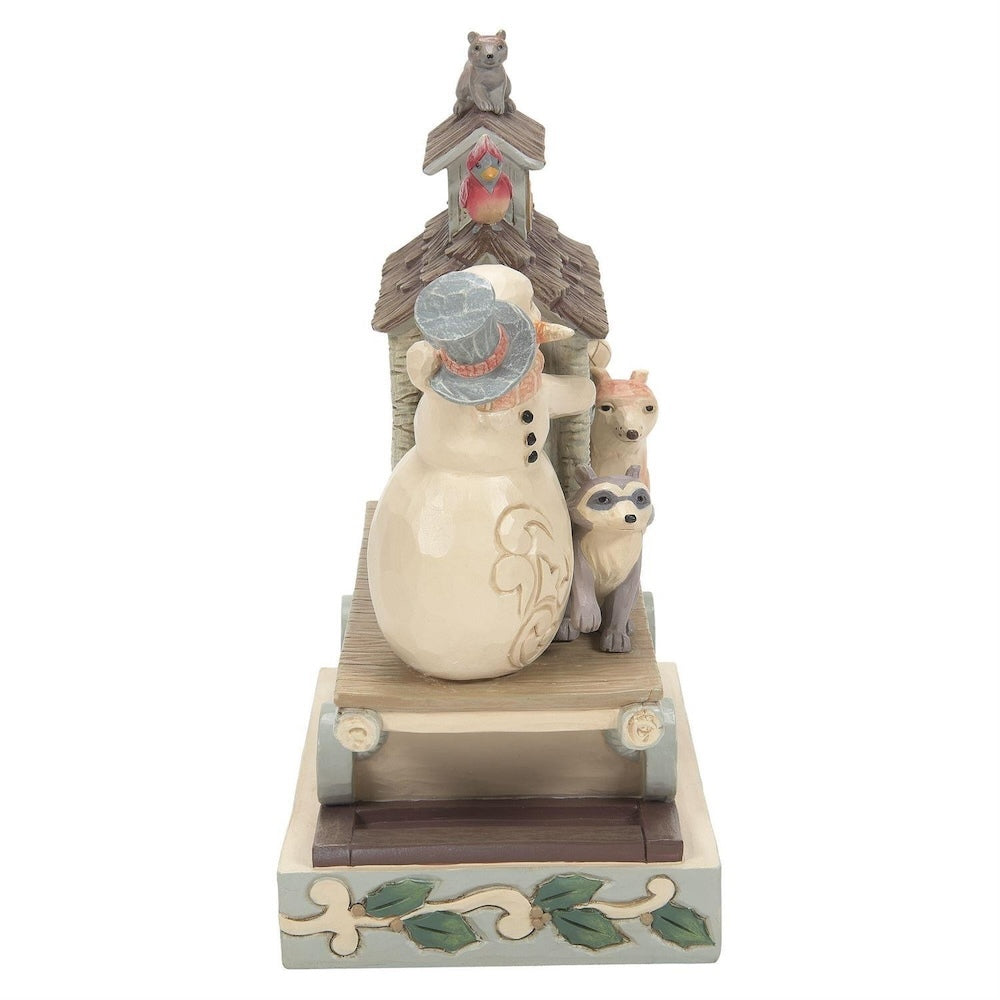Heartwood Creek White Woodland Snowman Caboose