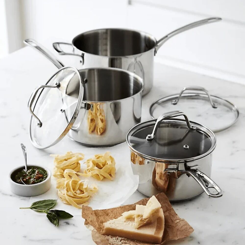 Swiss Diamond Premium Steel Induction Saucepan 3pc Set