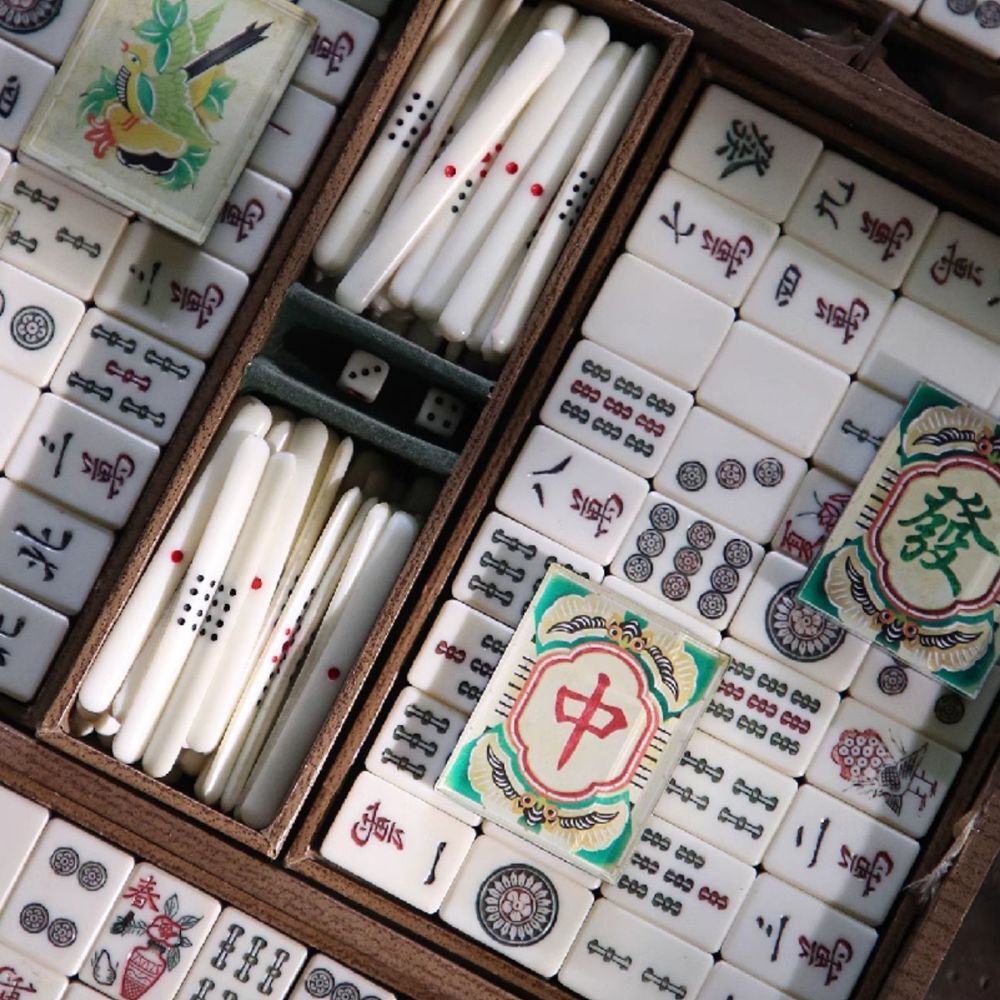 Retro Mahjong Acrylic Magnets (Set of 4)