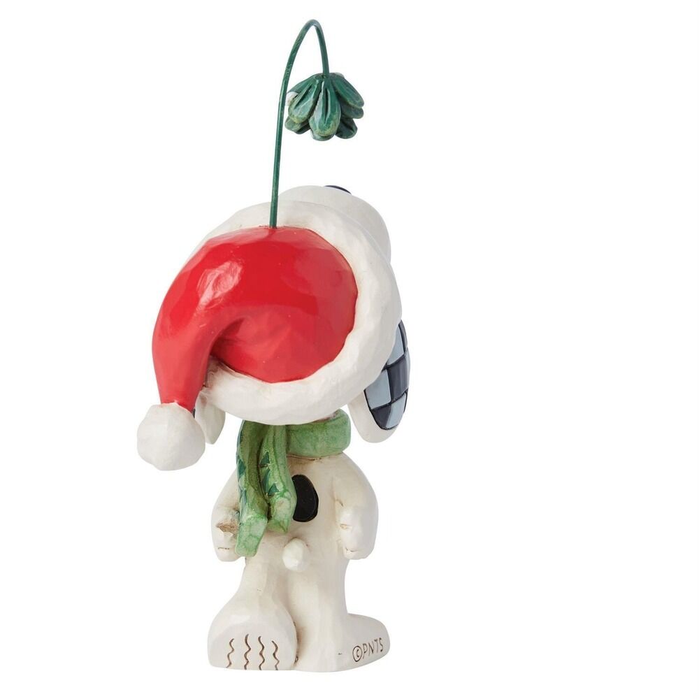 Peanuts by Jim Shore Mini Christmas Hat Snoopy with Mistletoe