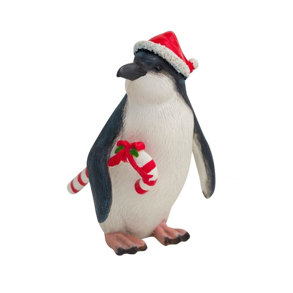 Australian Penguin with Candy Cane Christmas Figure 15cm