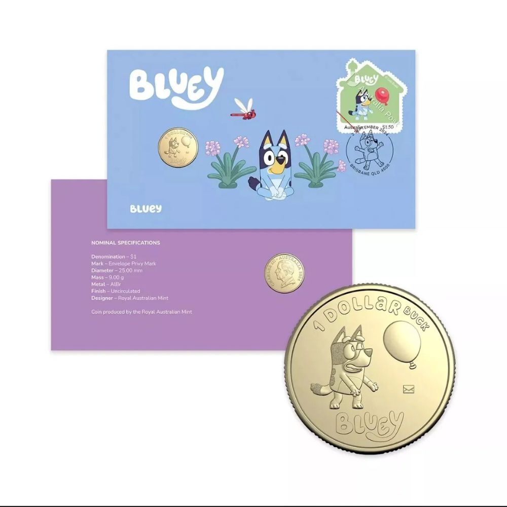 2024 Bluey $1 Privy Mark Postal Numismatic Cover (PNC) - Bluey