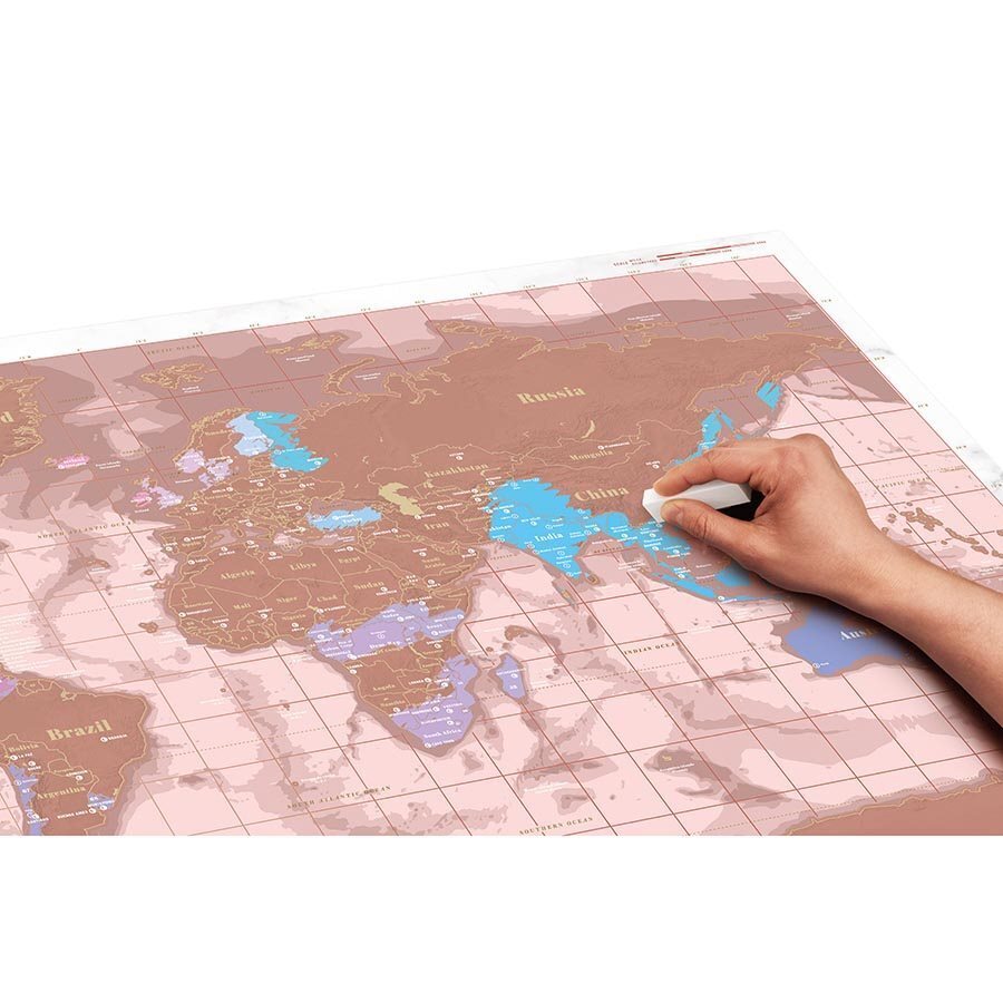 Luckies Rose Gold Scratch Map