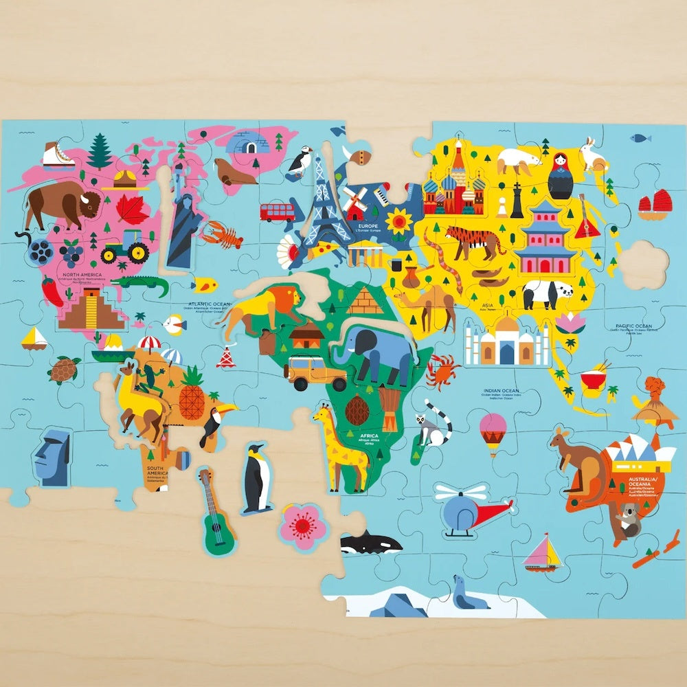 Mudpuppy Geography Puzzle 78 Piece - Map of World