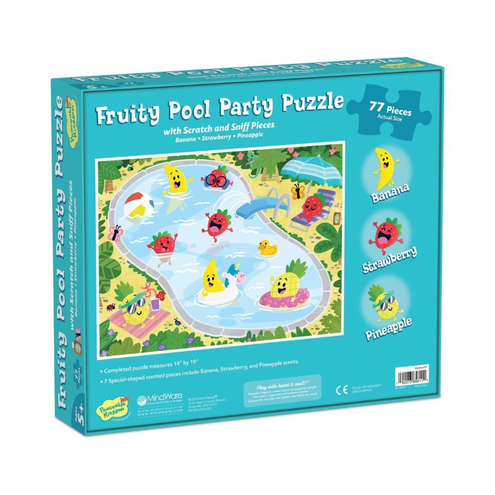 Peaceable Kingdom Scratch & Sniff Puzzle 77 Piece Fruity Pool Party