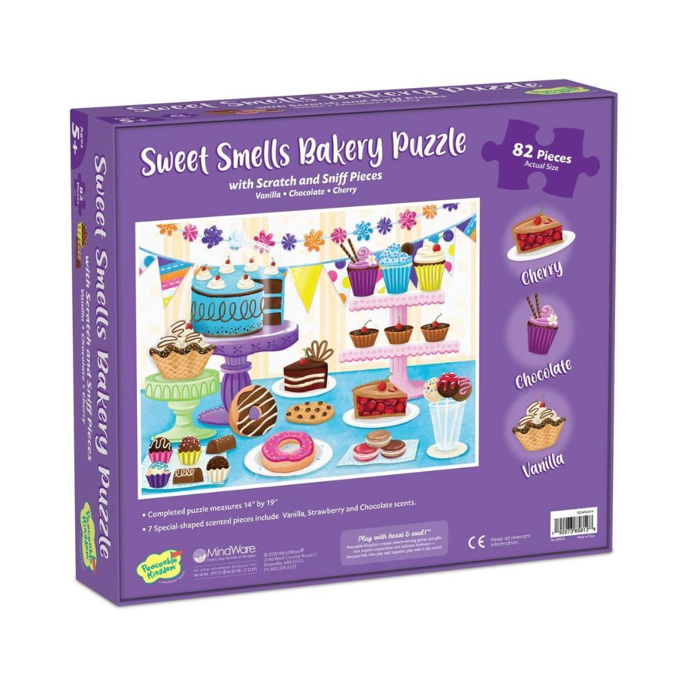 Peaceable Kingdom Scratch & Sniff Puzzle 82 Piece Sweet Smells Bakery
