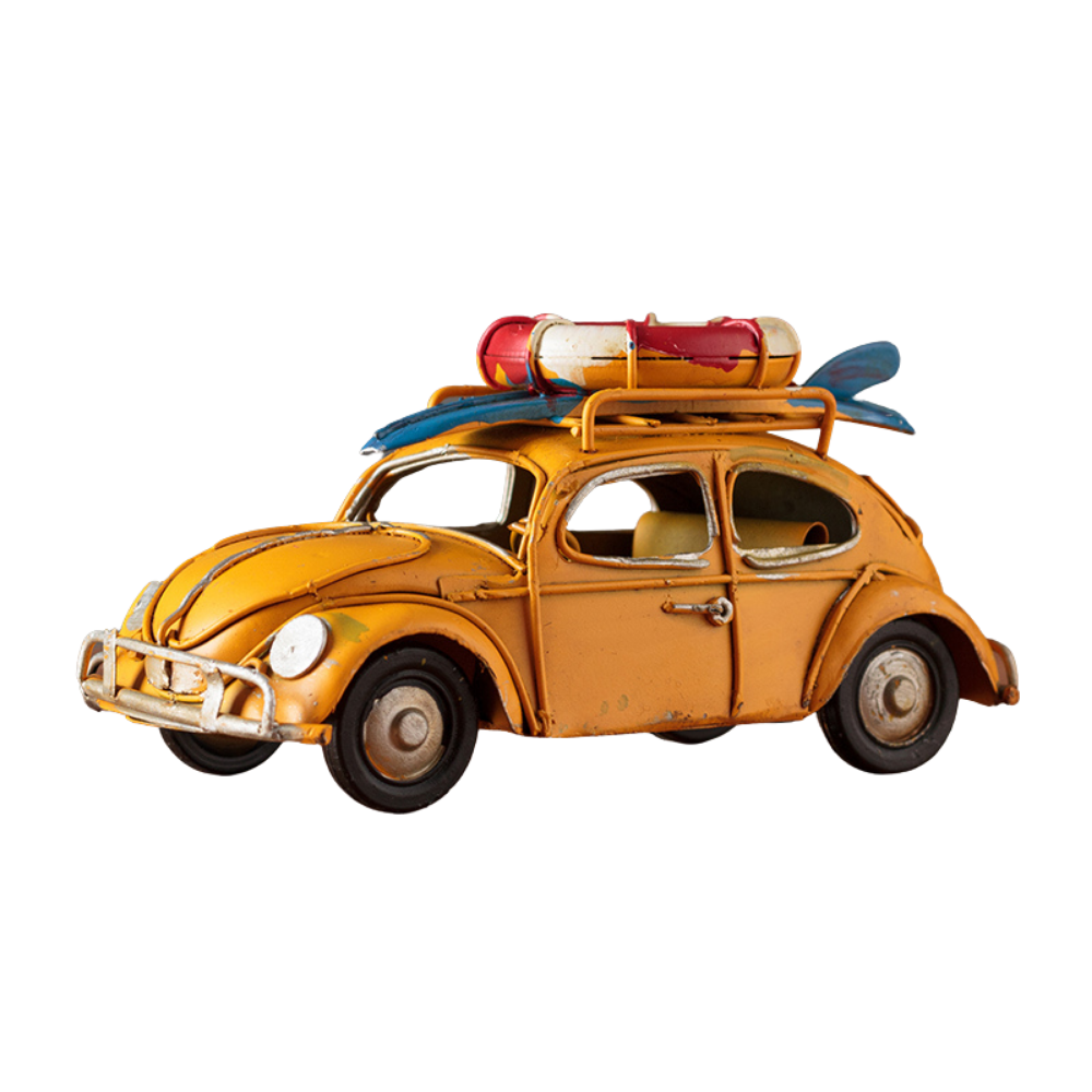 Vintage Diecast Beetle with Surfboard and Lifebuoy