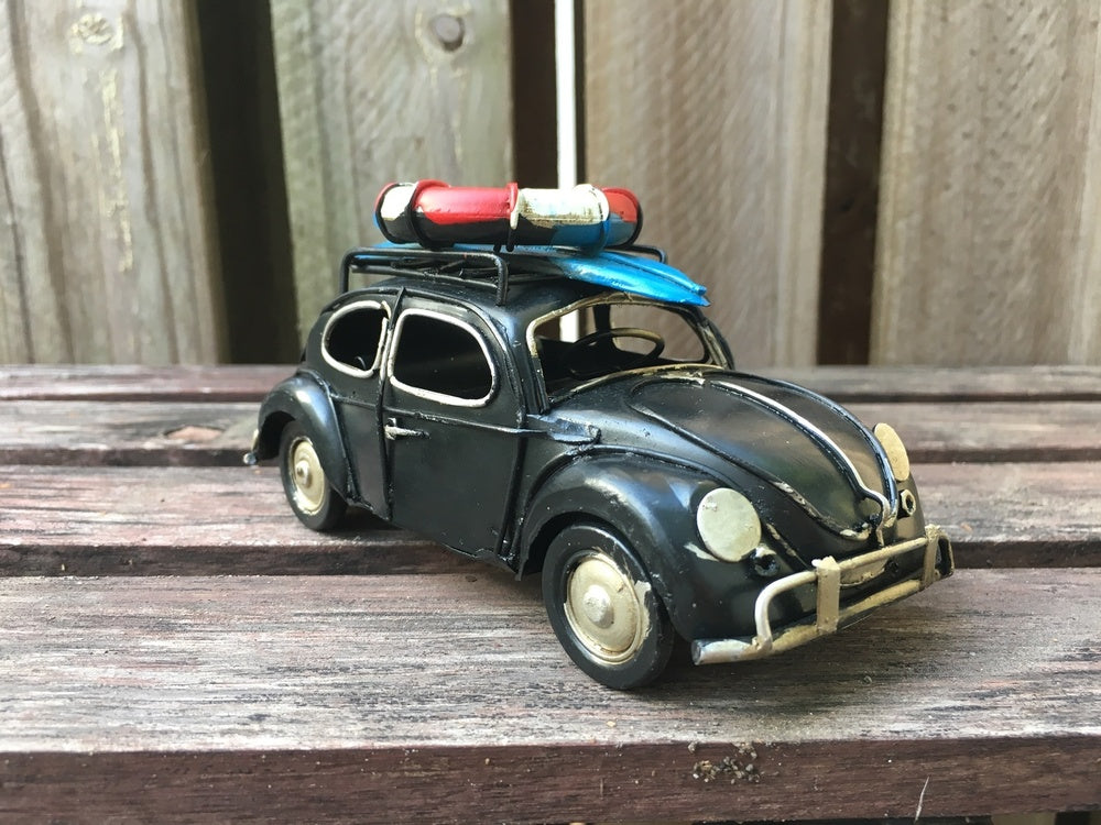 Vintage Diecast Beetle with Surfboard and Lifebuoy