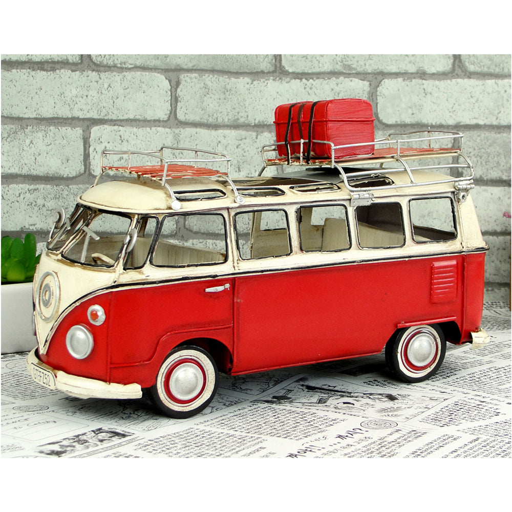 VW Replica Vintage Metal Red Kombi Camper with Photo Frame