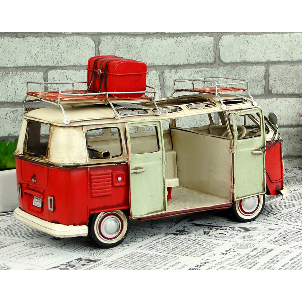 VW Replica Vintage Metal Red Kombi Camper with Photo Frame