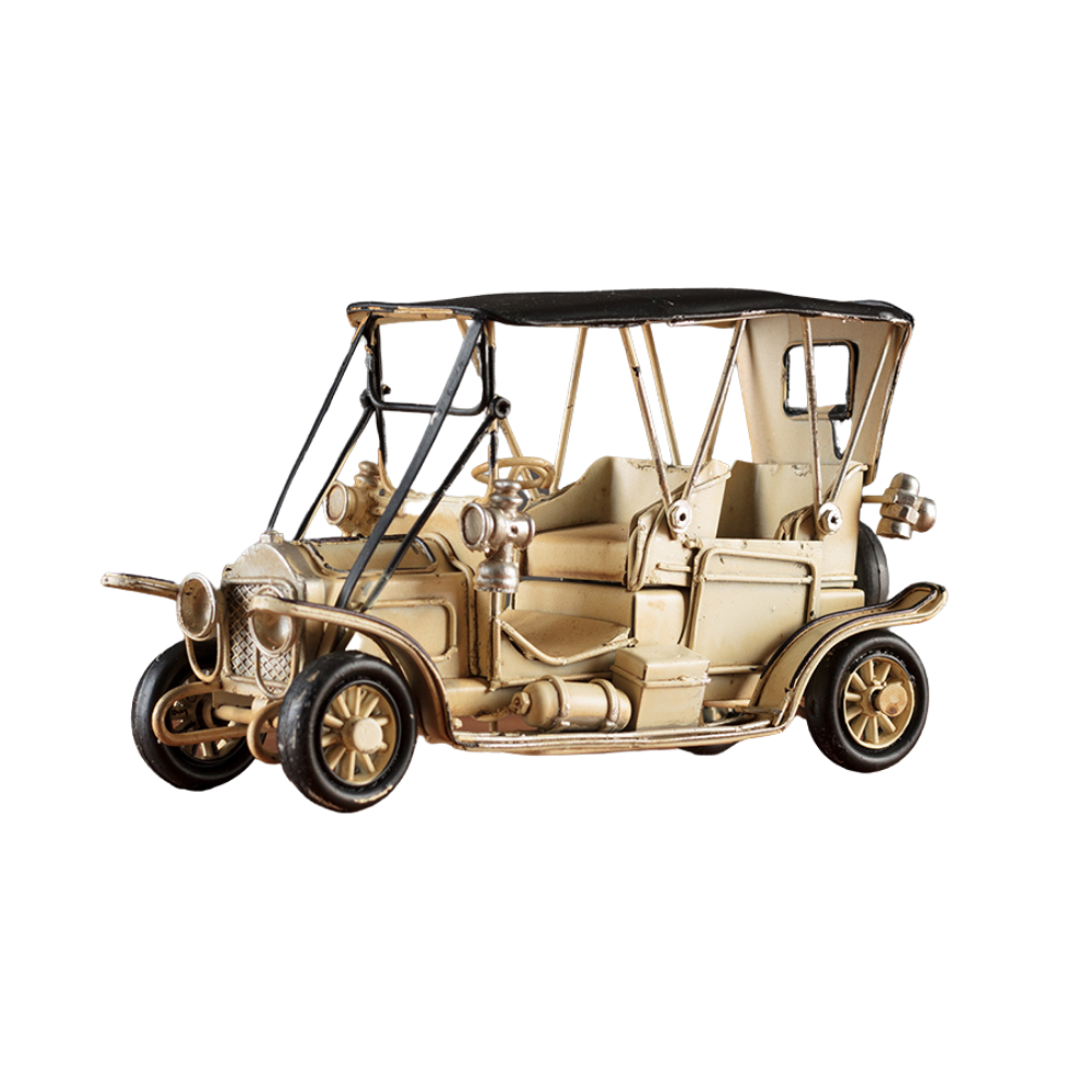 Antique Vintage White Classic Steam Car