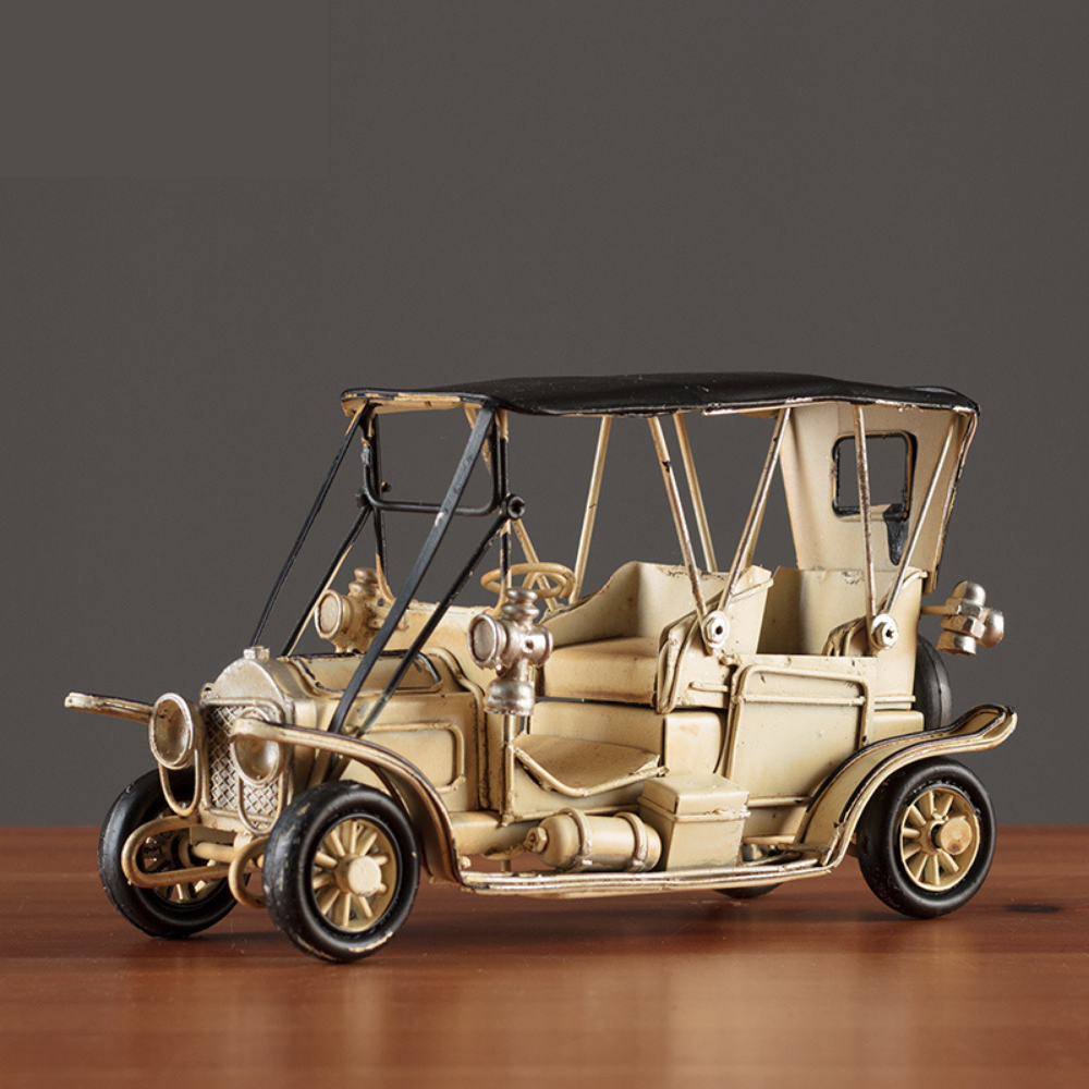 Antique Vintage White Classic Steam Car