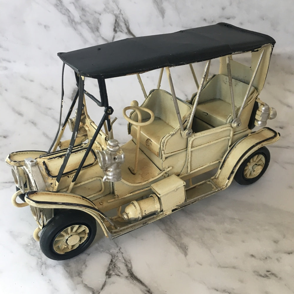 Antique Vintage White Classic Steam Car