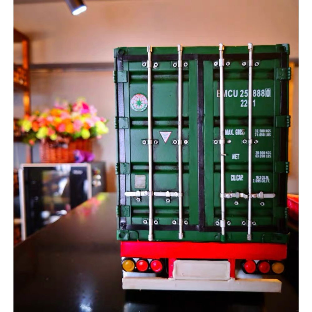 Evergreen Vintage Diecast Metal Cargo Container Tissue Box