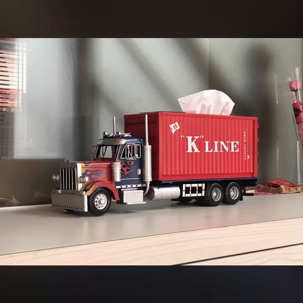 Kline Vintage Diecast Metal Shipping Container Tissue Box