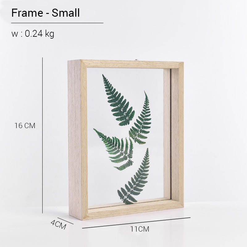 Rustic Wood Double Sided Glass Press/Photo Frame