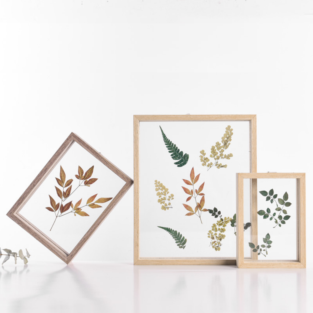 Rustic Wood Double Sided Glass Press/Photo Frame