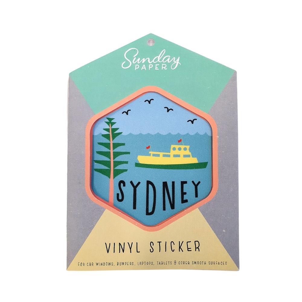 Sunday Paper Vinyl Bumper Sticker - Sydney
