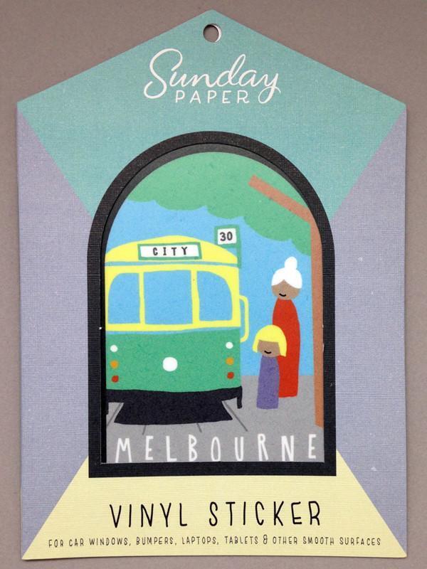 Sunday Paper Vinyl Bumper Sticker - Melbourne