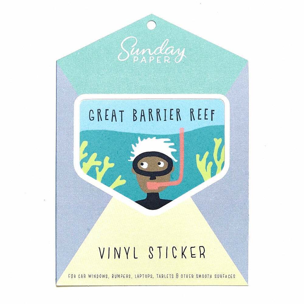 Sunday Paper Vinyl Bumper Sticker - Great Barrier Reef