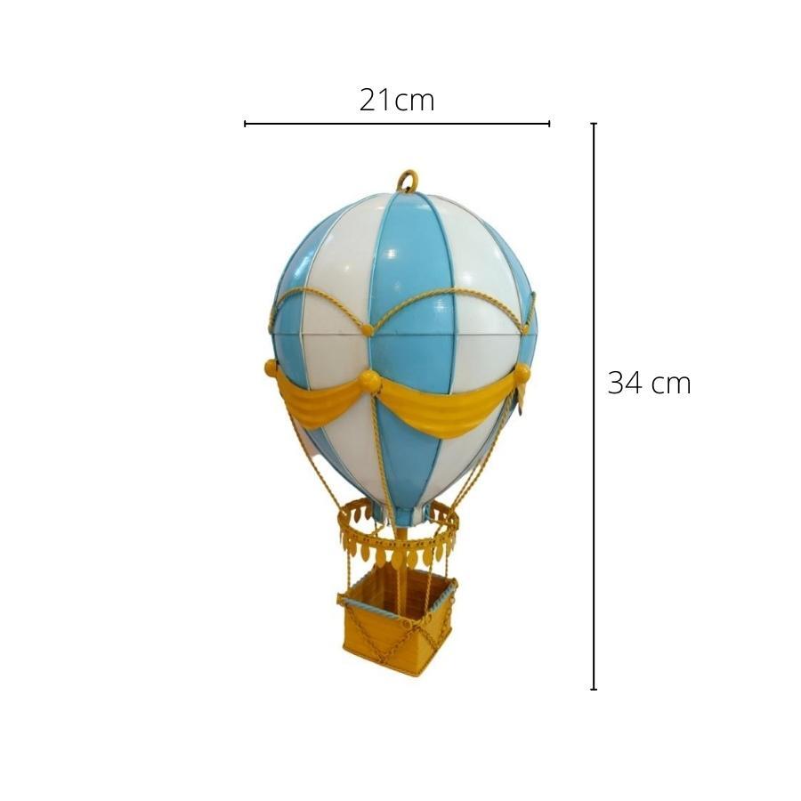 Vintage Diecast Metal Medium Hot Air Balloon - Blue