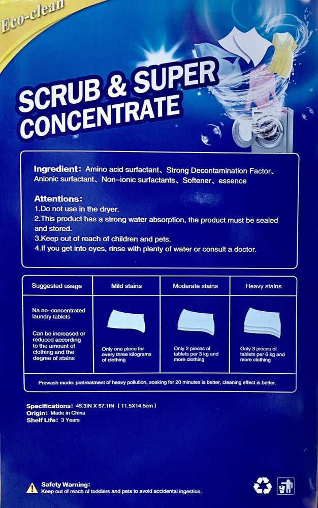 Eco-Clean Super Concentrate Laundry Detergent Sheets 100pcs
