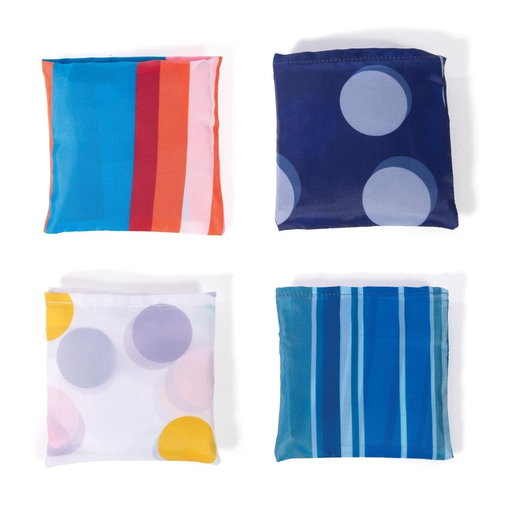 Recycled Material Foldable Shopper - Spots & Stripes (Set of 2)