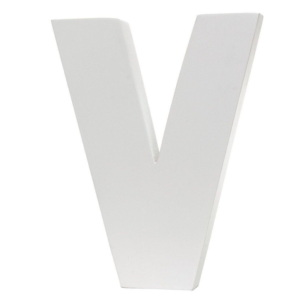 Splosh Wooden Large White Letter V