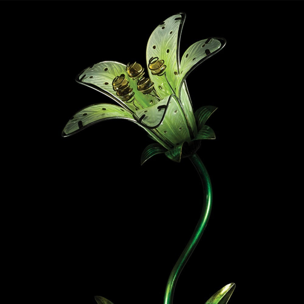 Regal Garden Decor Solar Tiger Lily Stake White 84cm