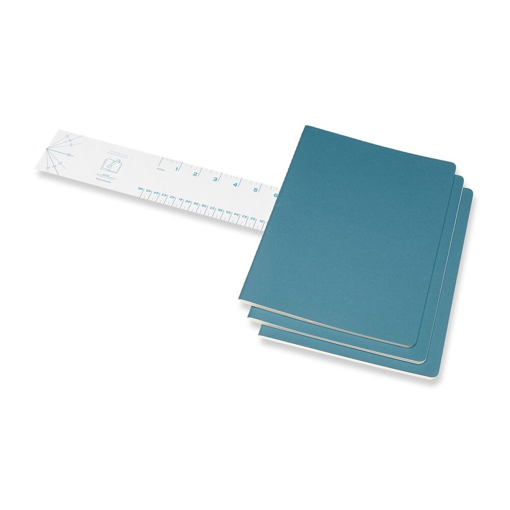Moleskine Cahier Notebook Plain Extra Large Brisk Blue (Set of 3)