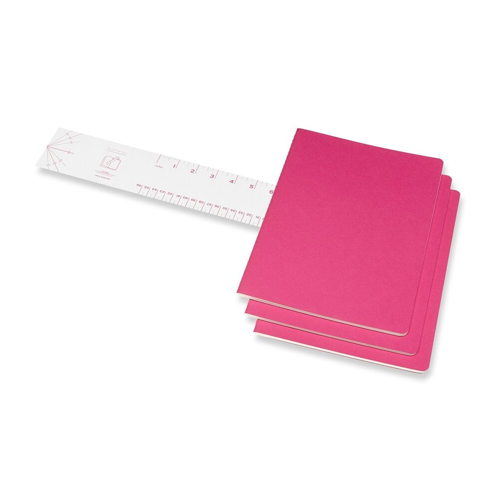Moleskine Cahier Notebook Ruled Extra Large Kinetic Pink (Set of 3)