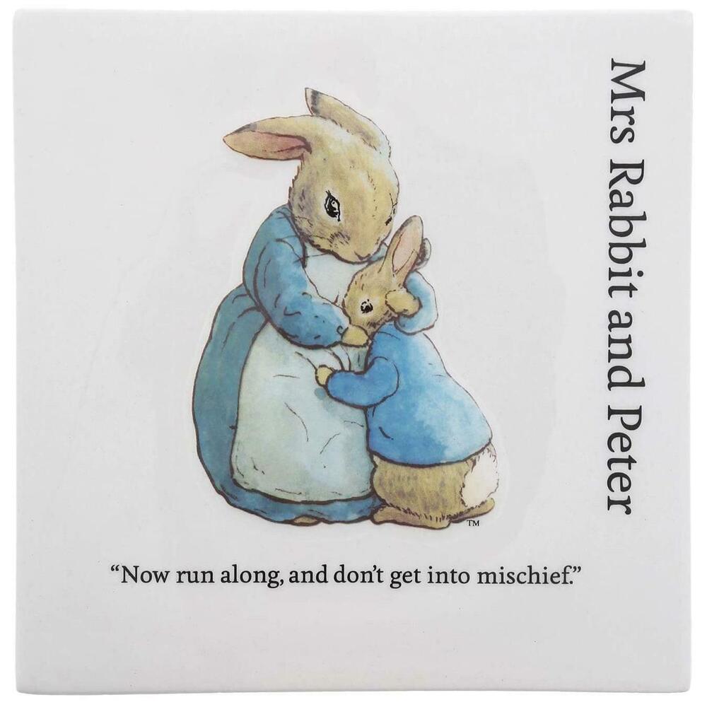 Beatrix Potter Nursery Mrs. Rabbit and Peter Decorative Wall Plaque