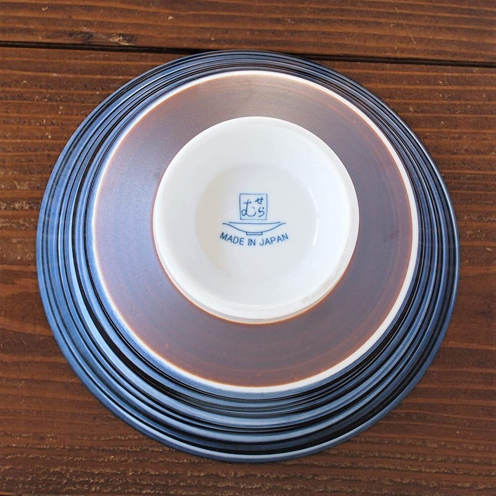 Minoru Pottery Japanese Porcelain Graph Komasuji Large Bowl