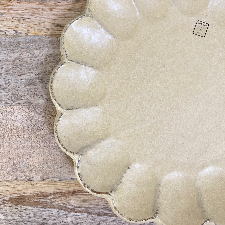 Kaneko Kohyo Flower Yellow Plate 24.5cm