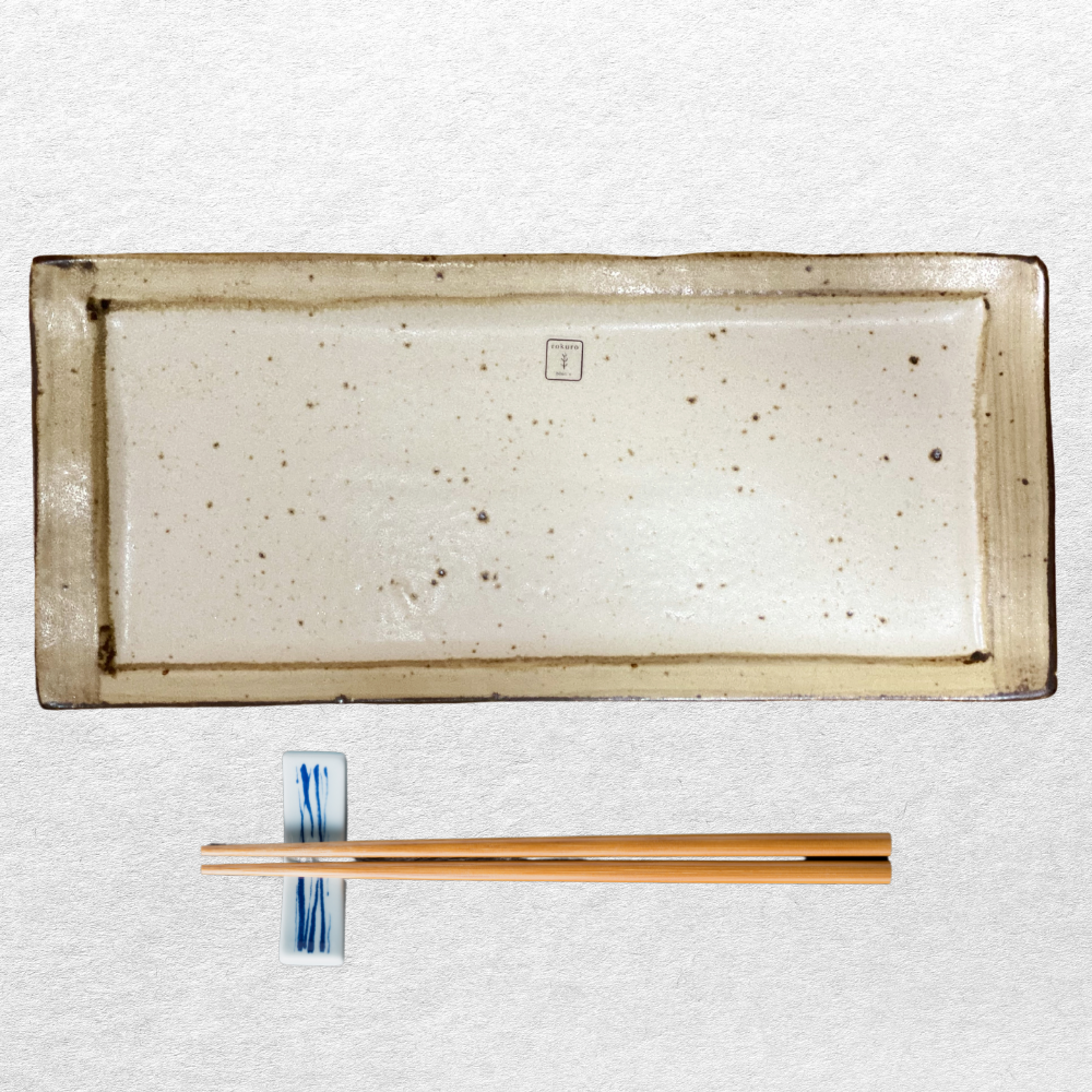 Rokuro Kakusho Porcelain Rectangle Plate 31cm