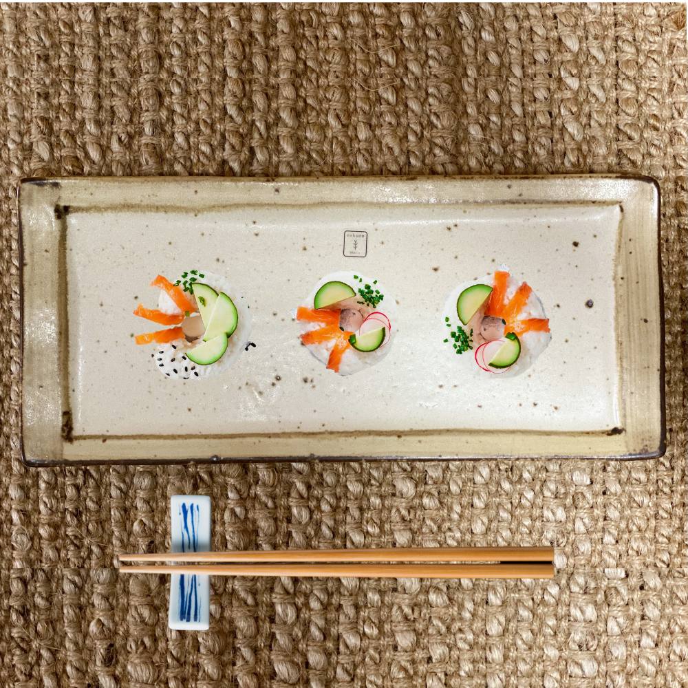 Rokuro Kakusho Porcelain Rectangle Plate 31cm