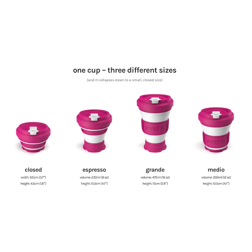 Pokito Reusable Pop Up Collapsible Reusable Travel Cup - Pink