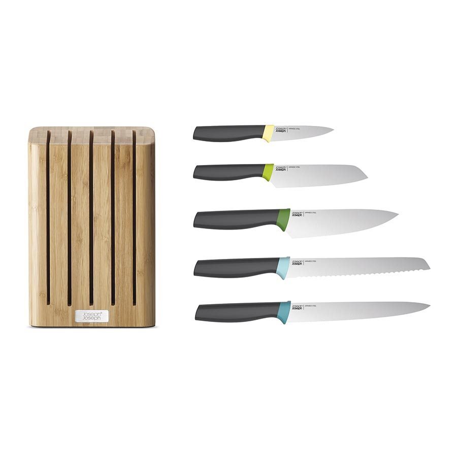 Joseph Joseph Elevate 5-piece Knife Set with Slimline Bamboo Block