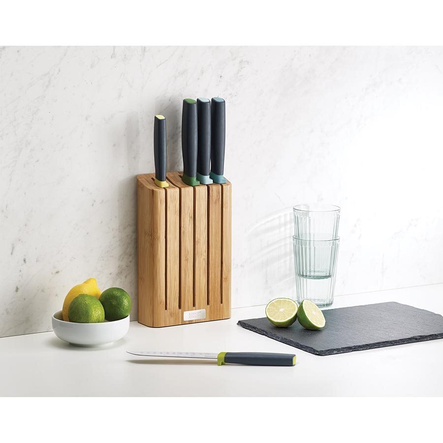 Joseph Joseph Elevate 5-piece Knife Set with Slimline Bamboo Block