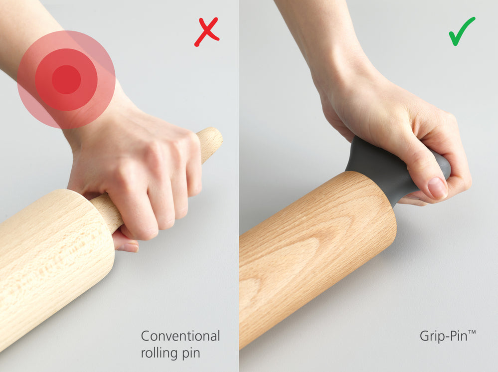 Joseph Joseph Grip Pin Ergonomic Rolling Pin Grey 30cm