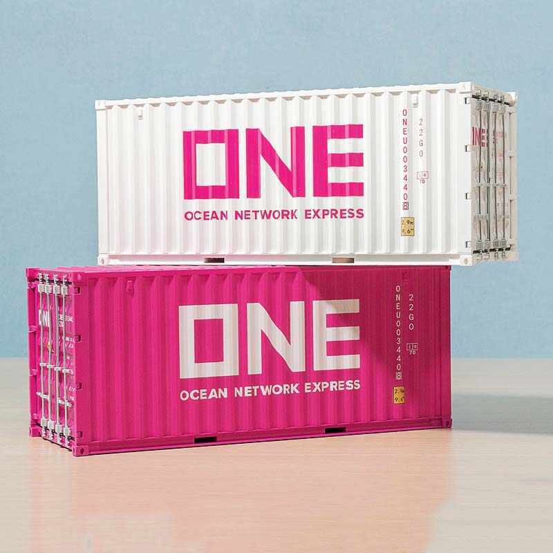 ONE White Diecast Metal Shipping Container Tissue Box