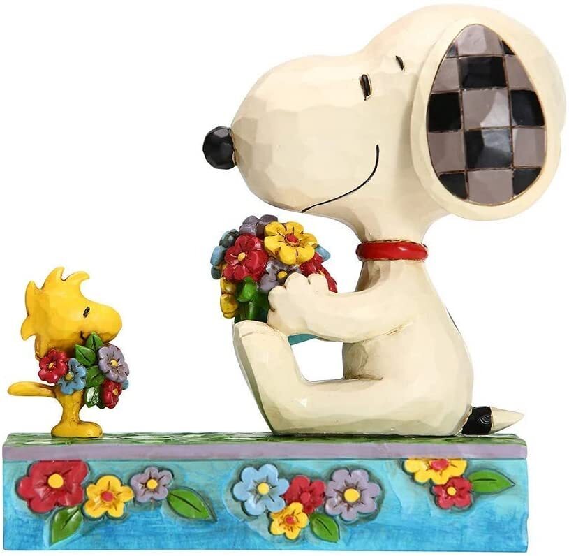 Peanuts by Jim Shore Snoopy Woodstock with Flowers