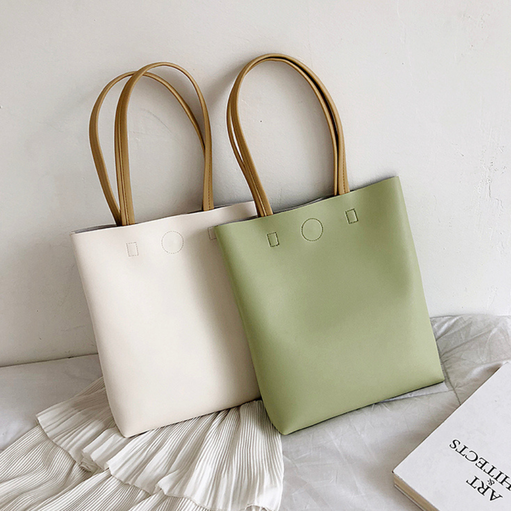Minimalist Double Handle Mint Tote Bag