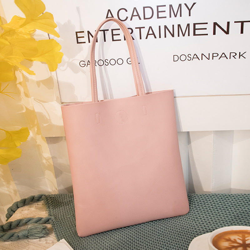 Minimalist Double Handle Blush Pink Tote Bag