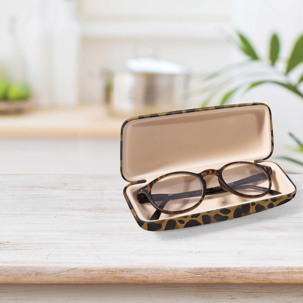 IS GIFT Glasses Case Animal Print Assorted