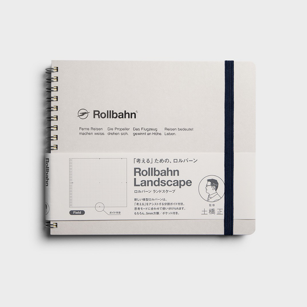 Delfonics Rollbahn Spiral Bound Landscape Notebook Field - White