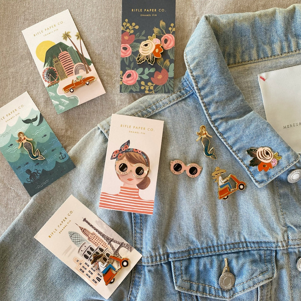 Rifle Paper Co Enamel Pin Scooter Girl