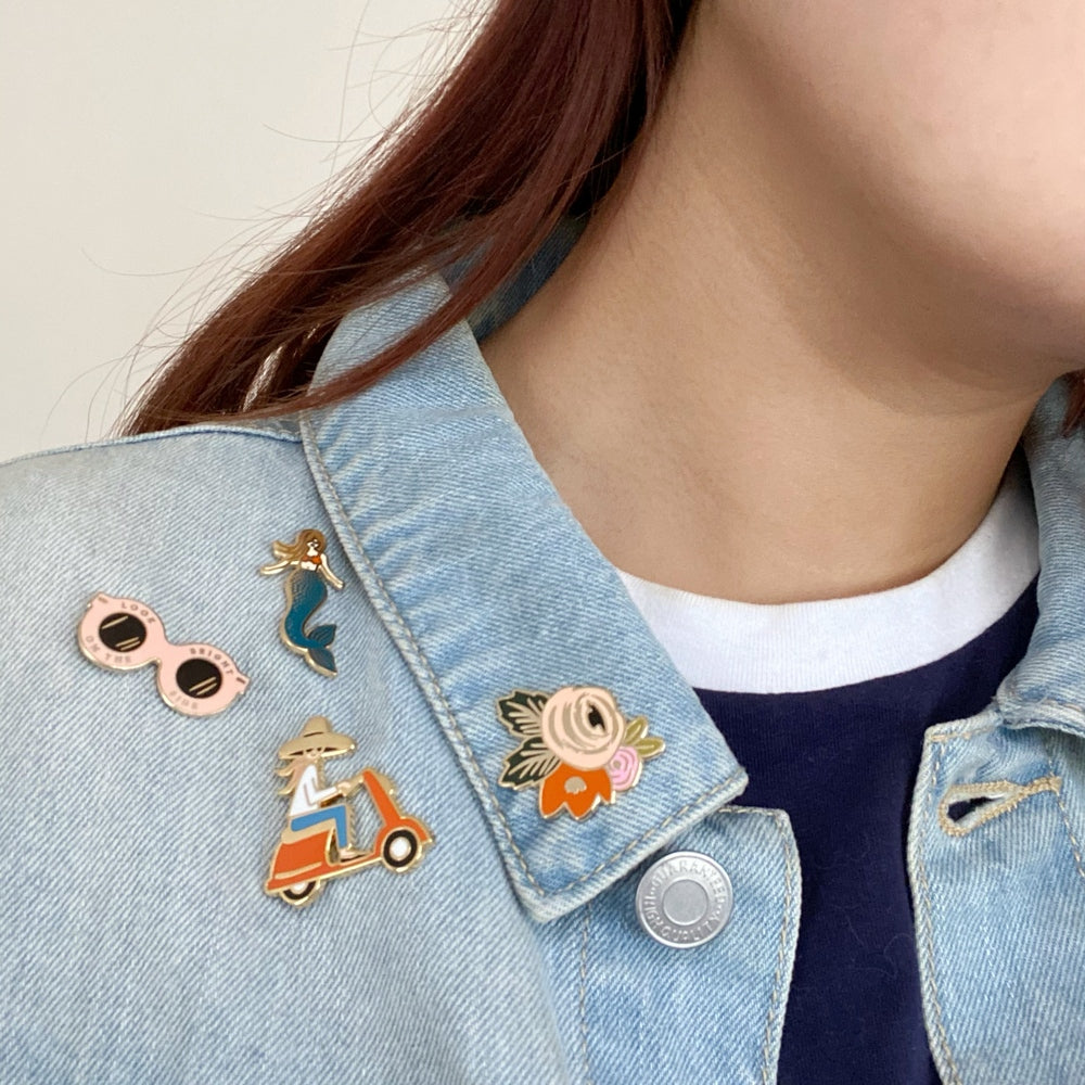 Rifle Paper Co Enamel Pin Scooter Girl
