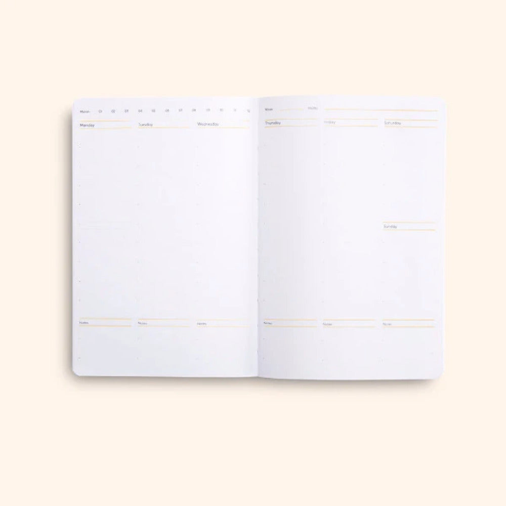 Octaevo A Year of Sun Undated Agenda Weekly A5 Yellow